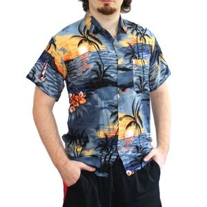 Men's Hawaiian Clothing Button Down Beach Shirt